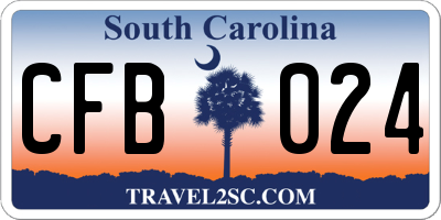 SC license plate CFB024