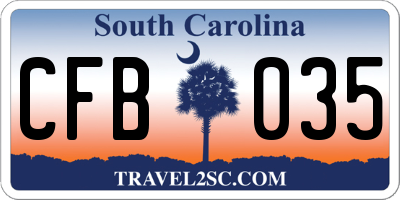 SC license plate CFB035