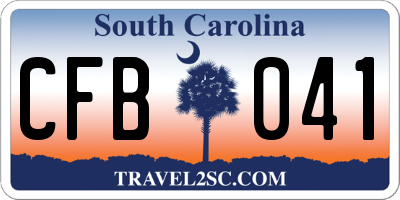 SC license plate CFB041