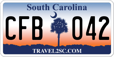 SC license plate CFB042