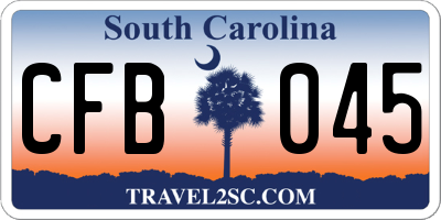 SC license plate CFB045