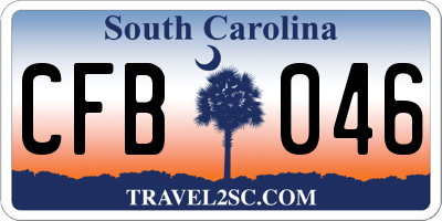 SC license plate CFB046