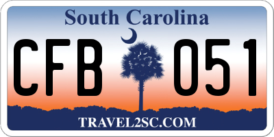 SC license plate CFB051