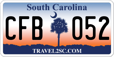 SC license plate CFB052