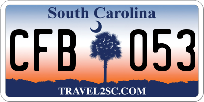 SC license plate CFB053