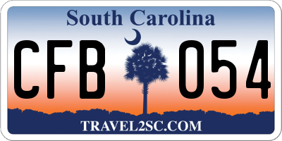 SC license plate CFB054