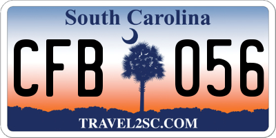 SC license plate CFB056