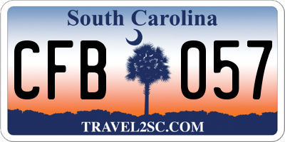 SC license plate CFB057
