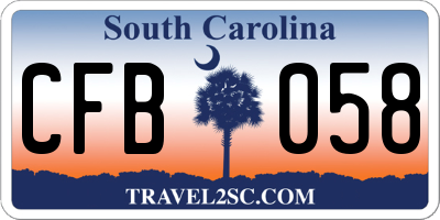 SC license plate CFB058