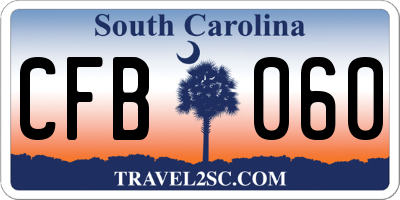 SC license plate CFB060