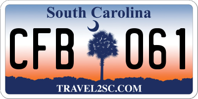 SC license plate CFB061
