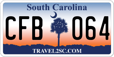SC license plate CFB064