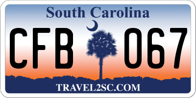 SC license plate CFB067