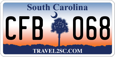 SC license plate CFB068
