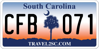 SC license plate CFB071