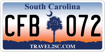 SC license plate CFB072