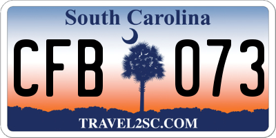 SC license plate CFB073