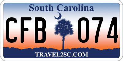 SC license plate CFB074