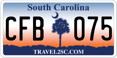 SC license plate CFB075