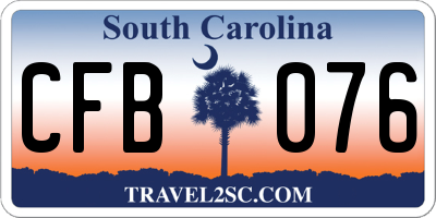 SC license plate CFB076