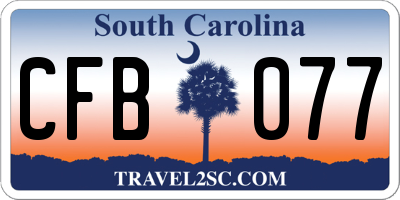 SC license plate CFB077