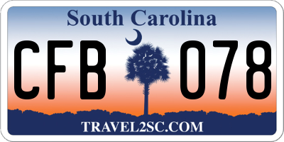 SC license plate CFB078