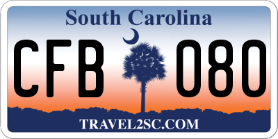 SC license plate CFB080