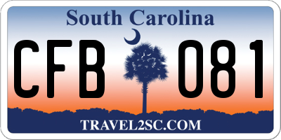 SC license plate CFB081
