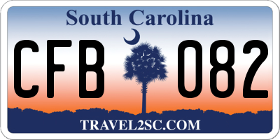 SC license plate CFB082