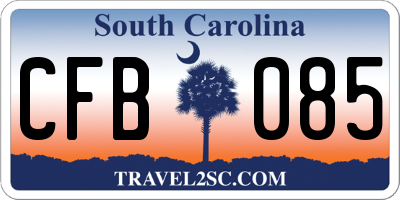 SC license plate CFB085