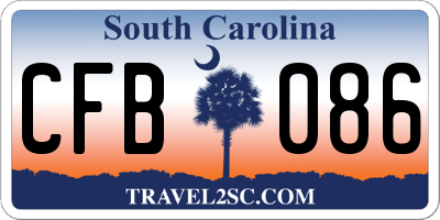 SC license plate CFB086