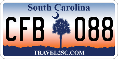 SC license plate CFB088