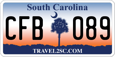 SC license plate CFB089