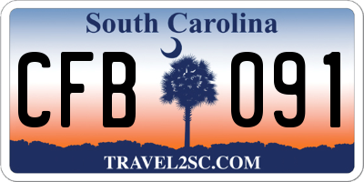 SC license plate CFB091