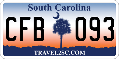 SC license plate CFB093