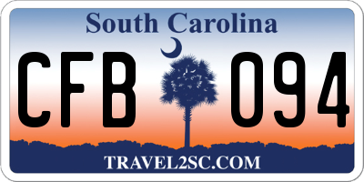 SC license plate CFB094