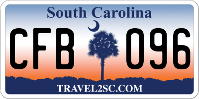 SC license plate CFB096