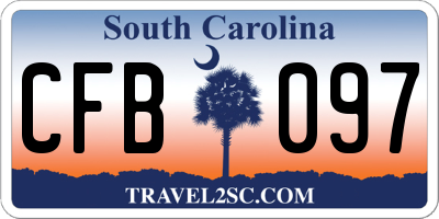 SC license plate CFB097