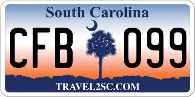 SC license plate CFB099
