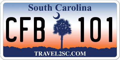SC license plate CFB101
