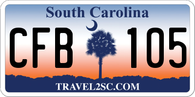 SC license plate CFB105