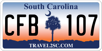 SC license plate CFB107