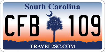 SC license plate CFB109