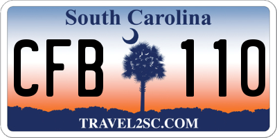 SC license plate CFB110