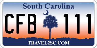 SC license plate CFB111