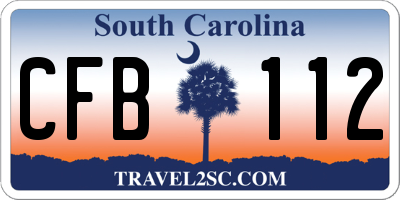 SC license plate CFB112