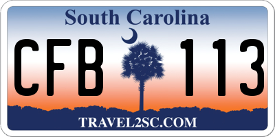 SC license plate CFB113