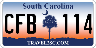 SC license plate CFB114