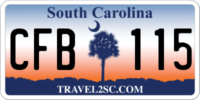 SC license plate CFB115