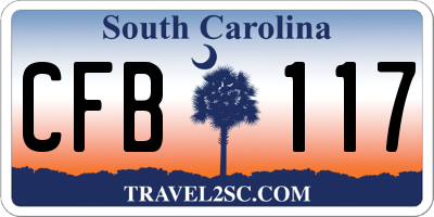 SC license plate CFB117